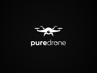 PureDrone Logo branding flat identity logo typography