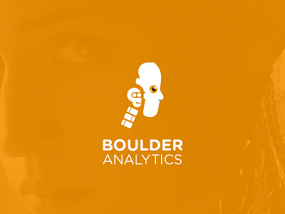 Boulder Analytics ai design face golden identity illustration logo logotype mark robot symbol