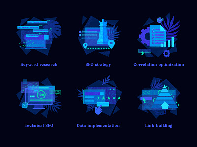 Spot illustrations for jacht.digital