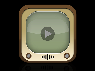 Skeuomorphic Television Icon icon skeuomorphic tv