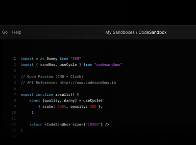 CodeSandbox code development ide web
