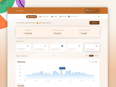 Moni agent Dashboard UI Design