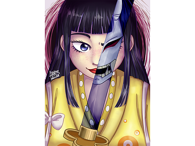 Samurai Woman - Okiku anime drawing fanart illustration okiku one piece photoshop