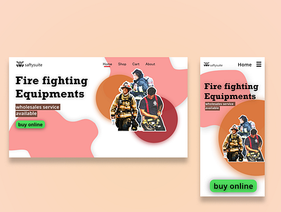 landing page for fire fighting equipment⛑ dailyui design dial logo typography ui ux
