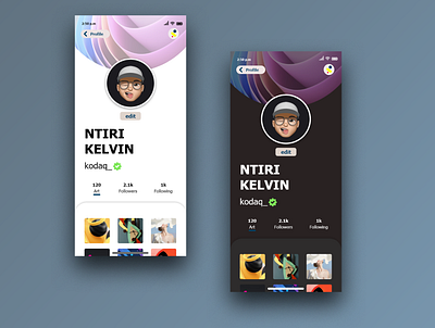 User Profile page app dailyui design illustration typography ui ux