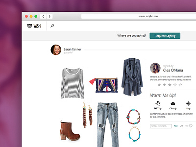 Outfit Detail desktop fashion flat interface open styling ui user ux web