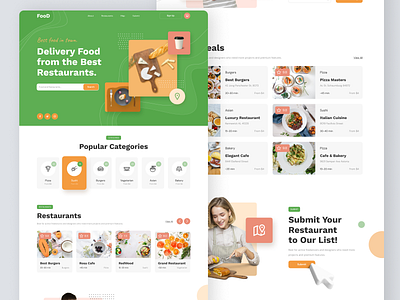 Food Delivery Landing Page UI Design