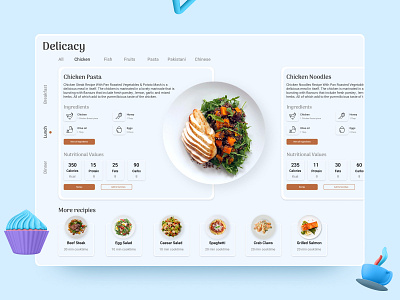 Food Dashboard Concept concept design header illustration ui