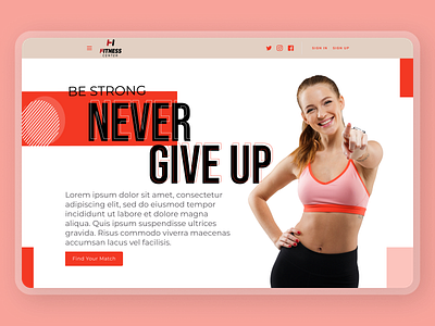 Fitness Web Concept concept design fitness fitness trainer gym header landing page muscles trainer website