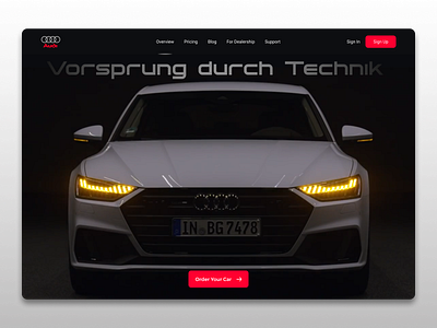 Audi Landing Page branding concept dark design header landing page landingpage logo ui website