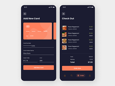 Add Card To Food App amazing app concept design minimal ux
