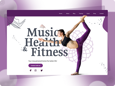 Heath Fitness Landing Page amazing design minimal ux