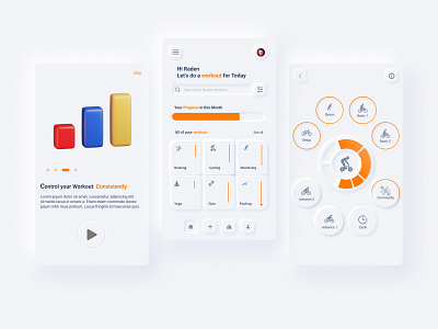 Workout App design mobile app mobile app design mobile design mobile ui moblieapp neumorphism ui workout