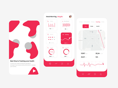 Health Tracker (Health Statistics, Health Habit) app branding design health health app health care health tech health tips health tracker healthcare healthty healthy mobile app mobile app design mobile design mobile ui moblieapp simple ui