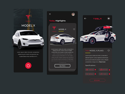 Car Dealer app branding car car dealer car tesla card design mobile app mobile app design mobile design mobile ui moblieapp model x modelx simple tesla tesla car ui