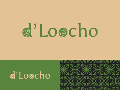 d'Loocho logo branding flat graphic design green illustration leaves logo logodesign logotype pattern tea typography vector