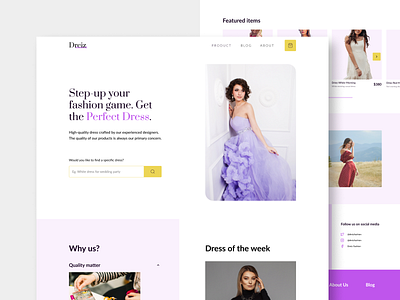 E-commerce landing page branding concept design ecommerce ecommerce design exploration fashion landing page landing page design minimal purple ui ux website woman yellow