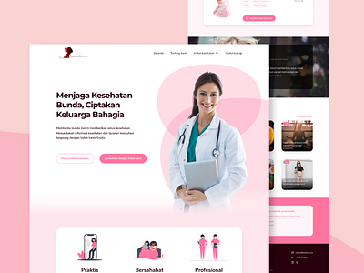 Woman Medical Health Care Landing Page concept counseling design exploration health landing page landing page design medical pink ui ux website woman