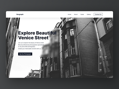 Another Exploration With Black and White (2) black concept design exploration hero section landing page minimal photography street ui ux website white