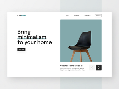 Minimalis Furniture Store Website Design blue clean concept design ecommerce exploration furniture green hero landing page minimal minimalism store ui ux website