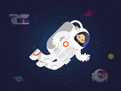 The Astronaut character gamer illustration