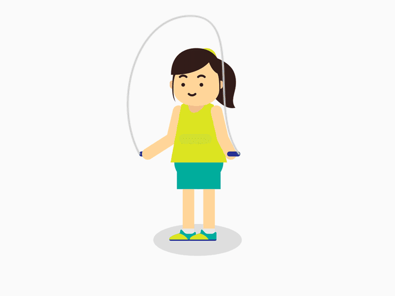 Skipping animation character girl motion graphic skipping