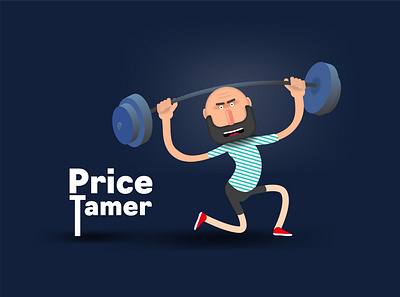 A weightlifter lifts a heavy barbell cartoon design gym icon illustration people vector web