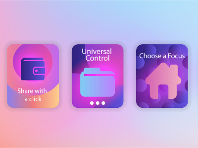 Collection of web icons with a gradient background for a website illustration
