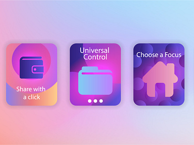 Collection of web icons with a gradient background for a website illustration