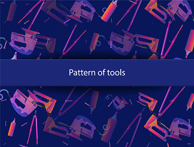 Banner with a pattern of power tools illustration