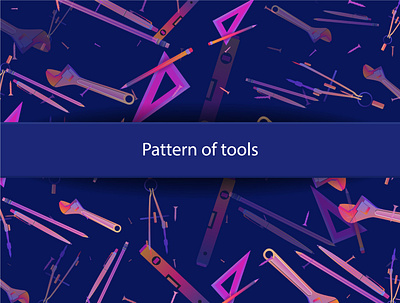 Modern pattern of drawing and measuring tools icon
