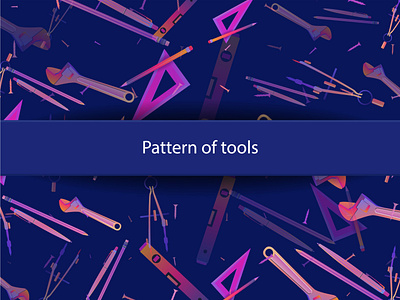 Modern pattern of drawing and measuring tools