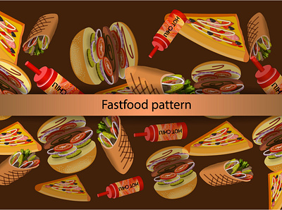 A pattern of pizza ketchup and kebab fat