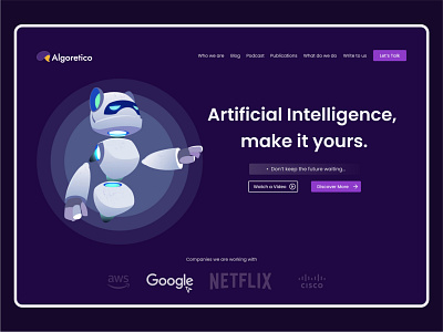 Artificial Intelligence Website UI Design