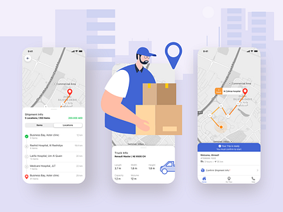 Courier Delivery app app courier delivery design mobile app shipments ui usability ux vector