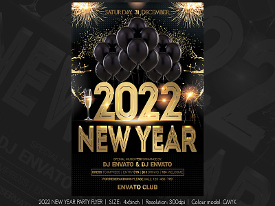 2022 New Year Party Flyer christmas flyer