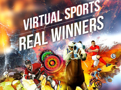 Virtual Sports Print advertisement branding design illustration typography