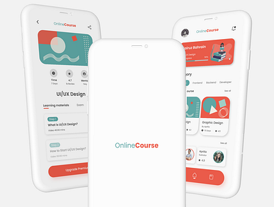 Online Course App Mobile animation design graphic design illustration mobile mobile app online course ui ui design uiux ux