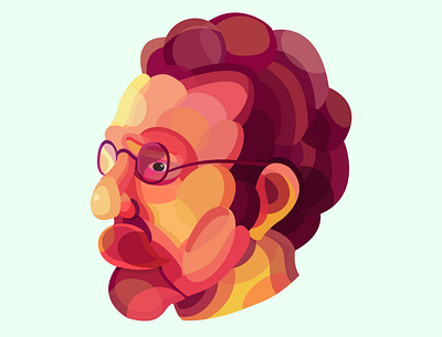 Man's head colorful colors head illustration man vector