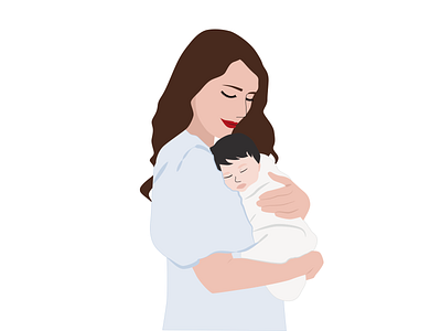 A Mother's Embrace adobe illustrator art child digital illustration digitalart illustration love mother motherhood