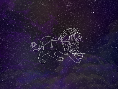 Leo Constellation adobe illustrator art constellation digitalart illustration leo nebula stars zodiac