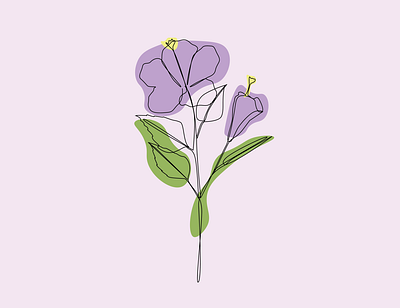 Flower Lineart adobe illustrator art color lineart digital illustration digitalart flower flower lineart illustration lineart lines purple purpleflower