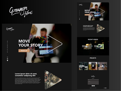 Grunge Films design logo mockup ui videography website