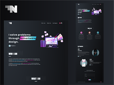 nchrisdesigner dark mode illutration logo minimal portfolio ui web design web designr web development