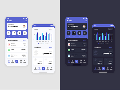 Exploration - Finance App Light & Dark Mode app design ui ux