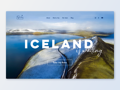 Iceland travel landing page for day 3 of daily UI challenge concept challenge daily ui challenge dailyui dailyui 003 dailyui landingpage ui uiux ux