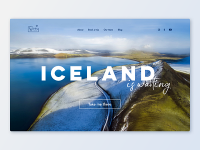 Iceland travel landing page for day 3 of daily UI challenge