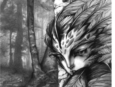 Volaren- Guardian of the Wood anime animeart book illustration design graphite illustration illustration pencil drawing