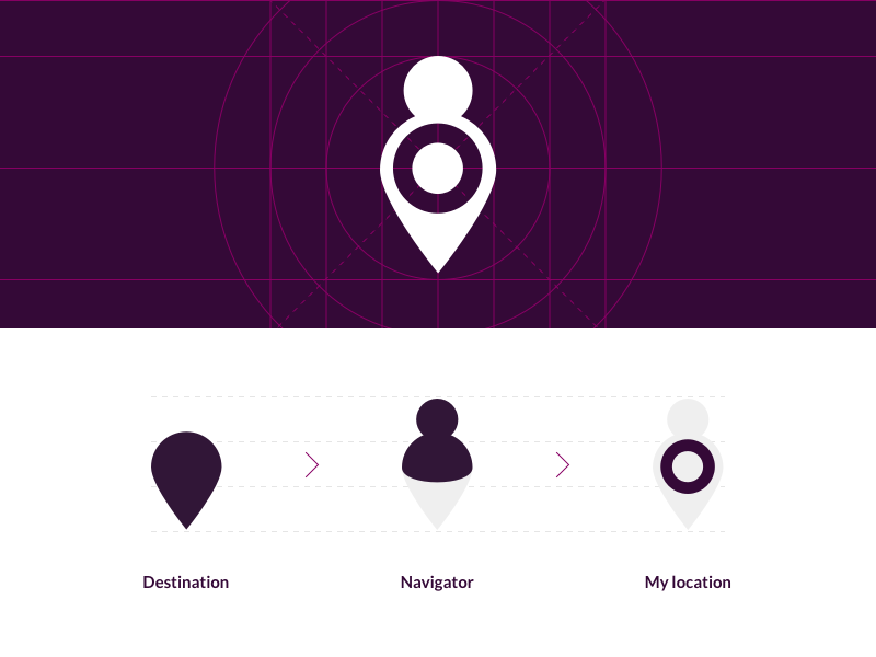 Logo Concept Navigator identity concept logo branding purple pink navigator navigation