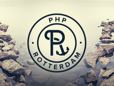 PHP Rotterdam Logo anchor aqua boat brown city corporate design identity logo p php r rotterdam sailor sea ship shipper stone water